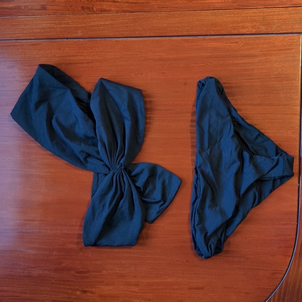Marysia Swim Venice One-Shoulder Bikini Top And Bottom In Black Size M - Picture 2 of 12